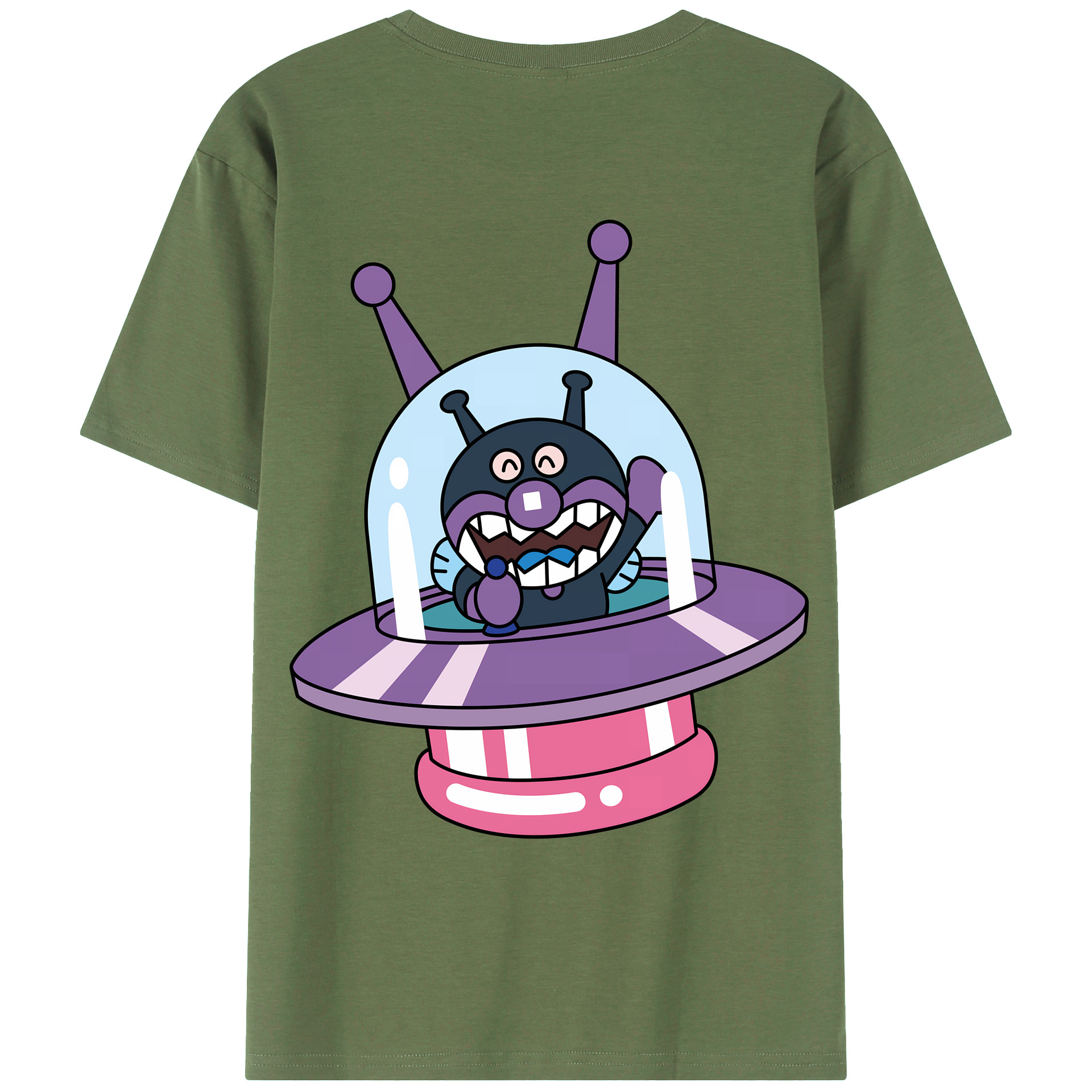 （画像用） アンパンマン Anpanman 綿100％ メンズ半袖Tシャツ（バックプリント） 通気性